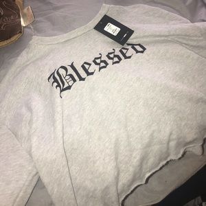 Blessed cropped hoodie ~ Fashion Nova
